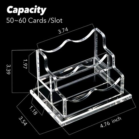 PARTSPOWER Acrylic Business Card Holder for Desk, Horizontal Clear Business Name Card Display Stand, Desk Accessory Business Name Card Organizer (Horizontal, 1-Slot) in Saudi Arabia