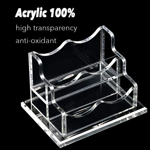 PARTSPOWER Acrylic Business Card Holder for Desk, Horizontal Clear Business Name Card Display Stand, Desk Accessory Business Name Card Organizer (Horizontal, 1-Slot) in Saudi Arabia