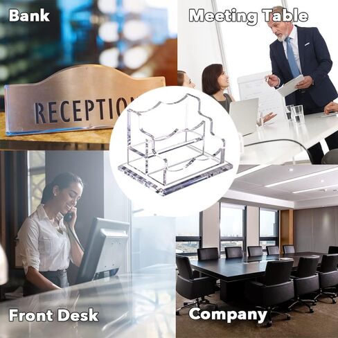 PARTSPOWER Acrylic Business Card Holder for Desk, Horizontal Clear Business Name Card Display Stand, Desk Accessory Business Name Card Organizer (Horizontal, 1-Slot) in Saudi Arabia
