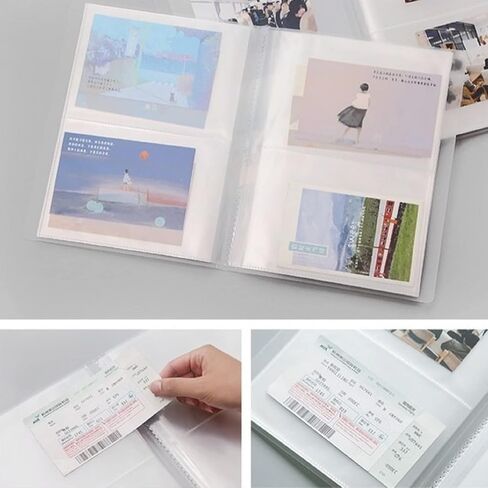 Business Card Holder Book,3 x 5'' Index Cards Holder Clear Plastic Organizer Pouches Book Credit Card Organizer Binder 80 High Capacity Portable Index Cards Sleeve Storage Protector for Men & Women in Kuwait