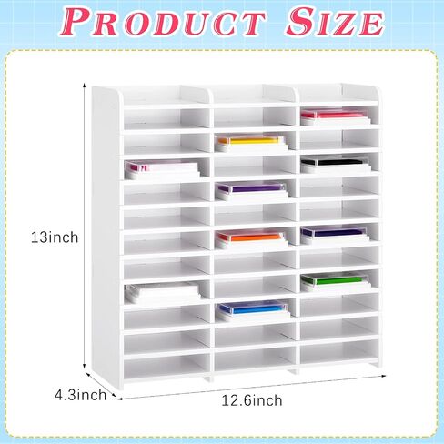 Roshtia 2 Pcs 36 Slots Ink Pad Storage Stamp Pad and Ink Pad Holder Stackable Wall Mount Ink Pad Storage Organizer Diamond Painting Tray Organizer Rack for Office Crafts Supply, White in Saudi Arabia
