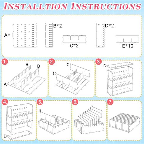 Roshtia 2 Pcs 36 Slots Ink Pad Storage Stamp Pad and Ink Pad Holder Stackable Wall Mount Ink Pad Storage Organizer Diamond Painting Tray Organizer Rack for Office Crafts Supply, White in Saudi Arabia