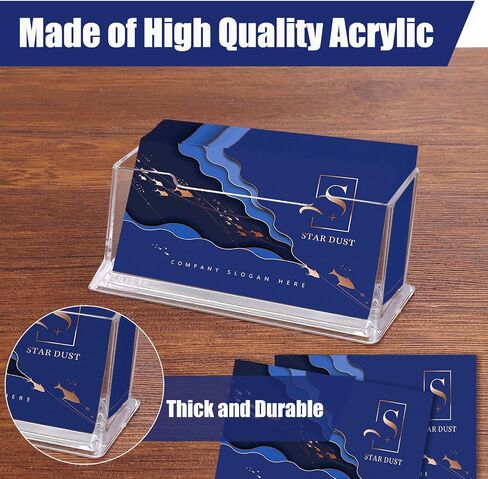 ABuff 15 حزمة حامل بطاقات عمل للمكتب، حامل عرض أعمال أكريليك حامل منظم بطاقات اسم بلاستيكي شفاف للمنزل والمكتب والفندق، يناسب 40-50 بطاقة عمل in Saudi Arabia