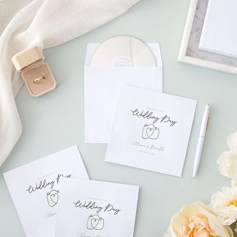 50 Pack Square Envelopes, 5.5 x 5.5, for Greeting Cards, Wedding Invitations, Self Adhesive Peel-Off-and-Stick (White) in Saudi Arabia