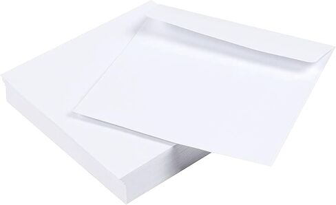 50 Pack Square Envelopes, 5.5 x 5.5, for Greeting Cards, Wedding Invitations, Self Adhesive Peel-Off-and-Stick (White) in Saudi Arabia