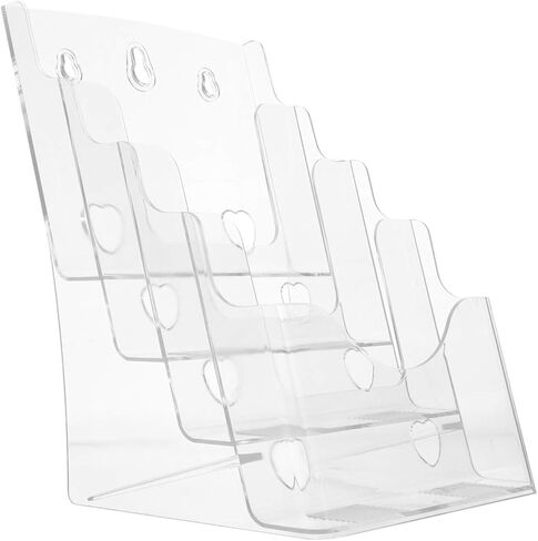 حامل كتيب حامل ملف أكريليك شفاف حامل ملف عملي من أربع طبقات لمجلة رف سطح المكتب 1 قطعة رف عرض الكتيب in Kuwait