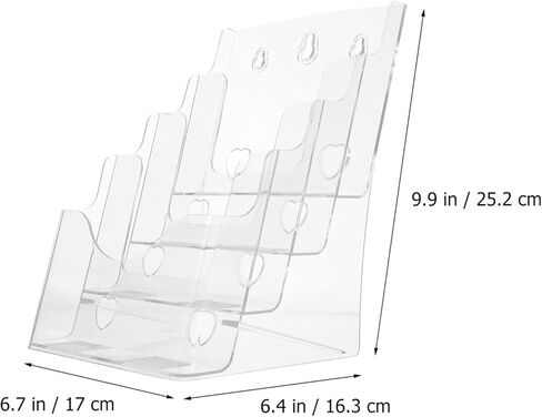 حامل كتيب حامل ملف أكريليك شفاف حامل ملف عملي من أربع طبقات لمجلة رف سطح المكتب 1 قطعة رف عرض الكتيب in Kuwait