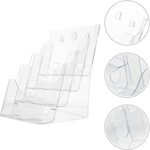 حامل كتيب حامل ملف أكريليك شفاف حامل ملف عملي من أربع طبقات لمجلة رف سطح المكتب 1 قطعة رف عرض الكتيب in Kuwait