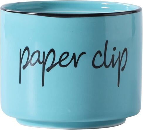 Farmhouse Paper Clip Holders,Ceramic Binder Clip Dispenser Organizer for Desk ,Cute Office Push Pins Holder (Black) in Kuwait