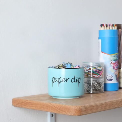 Farmhouse Paper Clip Holders,Ceramic Binder Clip Dispenser Organizer for Desk ,Cute Office Push Pins Holder (Black) in Kuwait