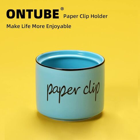 Farmhouse Paper Clip Holders,Ceramic Binder Clip Dispenser Organizer for Desk ,Cute Office Push Pins Holder (Black) in Kuwait