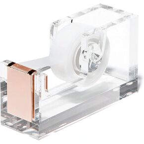 OfficeGoods Modern Acrylic Tape Dispenser - Non-Slip Rubber Holder Bottom- Appealing Design, Perfect for Home, School or Office Desk - Holds Small, Standard, Large Tape Rolls - Blue in Saudi Arabia