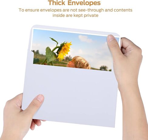 Ohuhu A7 Printable White 5x7 Envelopes 100 Pack - Quick Self Seal, for 5x7 Cards, Perfect for Christmas Cards, Weddings, Invitations, Photos, Graduation, Baby Shower, 5.25 x 7.25 inches in Saudi Arabia