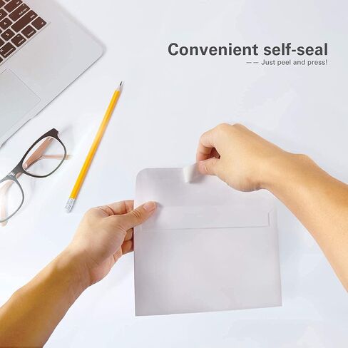 Ohuhu A7 Printable White 5x7 Envelopes 100 Pack - Quick Self Seal, for 5x7 Cards, Perfect for Christmas Cards, Weddings, Invitations, Photos, Graduation, Baby Shower, 5.25 x 7.25 inches in Saudi Arabia