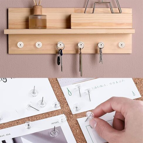 iJiGui 150 قطعة من مسامير الإبهام الشفافة، نقطة من الفولاذ المقاوم للصدأ، دبابيس للسبورة البيضاء، دبابيس دفع مزخرفة، دبابيس دفع للوحة الفلين in Kuwait
