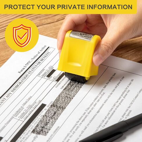 ختم دوار للحماية من سرقة الهوية - بكرة ختم الشرطة الهوية، ختم دوار سري مصمم لحماية الهوية والعناوين، ختم مضاد للسرقة والامن، بما في ذلك 3 عبوات اعادة تعبئة in Saudi Arabia