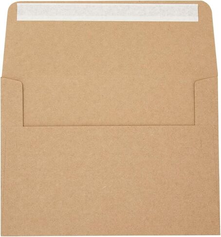 50-Pack Printable A7 Brown Envelopes for 5x7 Cards, Kraft Paper Envelopes with Self-Sealing Flaps for Mailing Graduation, Birthday, Wedding Invitations, (5.25x7.25 in) in Saudi Arabia