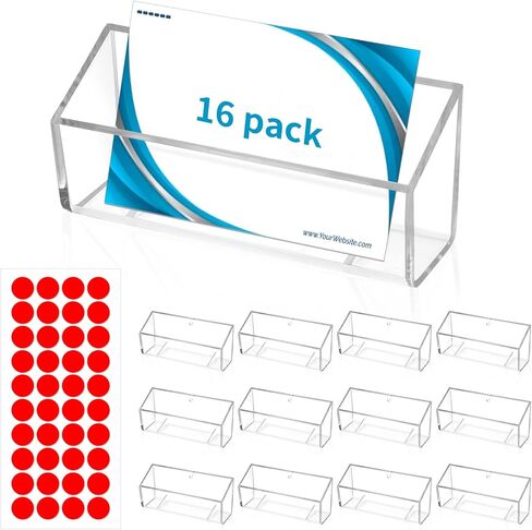 WANGDEFA 16 Pieces Wall Mount Rack Card Holder Business Card Holder Wall Hanging Business Card Holder Business Card Holder Wall Mount Adhesive for Office Home Display (16) in Saudi Arabia