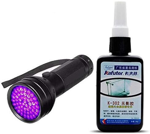 K-302 قوي 50 مل غراء UV لاصق علاج لاصق كريستال زجاج معدني in Kuwait