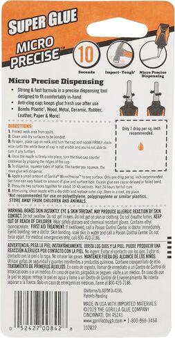 Gorilla Micro Precise Super Glue Gel, 5.5 Gram, Clear, (Pack of 2) in Saudi Arabia