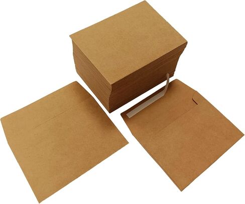 مظاريف دعوة Gooline Kraft Brown A6، 100 حزمة 4.75 × 6.5 بوصة مغلفات ذاتية الغلق سريعة، لحفلات الزفاف، والتخرج، وحفلات استقبال المولود الجديد، وبطاقات المعايدة in Kuwait