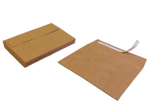 مظاريف دعوة Gooline Kraft Brown A6، 100 حزمة 4.75 × 6.5 بوصة مغلفات ذاتية الغلق سريعة، لحفلات الزفاف، والتخرج، وحفلات استقبال المولود الجديد، وبطاقات المعايدة in Kuwait