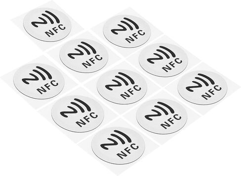ملصقات PATIKIL NFC، 10 عبوات ملصقات علامات NTAG213 144 بايت ذاكرة قابلة للبرمجة بالكامل دائرية فارغة 30 مم/1.2 بوصة علامات NFC للهاتف، جهاز يدعم NFC، أصفر in Saudi Arabia