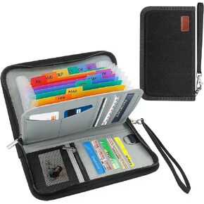 13 Pockets Coupon Receipt Organizer with Card Holder, All in One Expandable Ticket Storage & Card Case with Sticky Labels,Check/Bill/Invoice/Cash Sorter Wallet,for Home, Purse, Car Glovebox in Kuwait