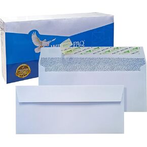 #10 White Security Tinted Peel & Seal Business Mailing Envelopes WINPAQ Brand, Windowless Design 4-1/8 x 9-1/2 Inches, 24lb - 100 Count, perfect for mailing documents, letters, invoices and statements in Kuwait