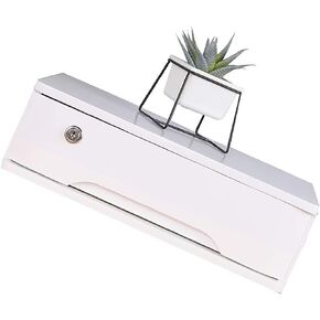 صندوق تخزين سطح المكتب الخشبي YUZDNM مع أدراج قابلة للقفل، لوازم مكتبية A4/منظم ملفات الإيصالات، خزانة ملفات مسطحة (اللون: أبيض، الحجم: طبقتان) in Kuwait