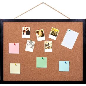 Black Cork Board Bulletin Board, 14.6"X 11" Cork Board, Oak Wood Finish Frame, Wall Mounted Cork Board for Office Home and School(Pins, Eye Bolts, gaskets, Screws) in Saudi Arabia