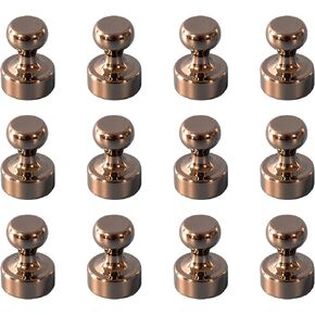 Brute Magnetics 12Pcs Brushed Bronze Magnetic Push Pins- Versatile Classroom, Kitchen, and Office Magnets - Ideal for Fridge, Locker, Whiteboard- Strong Neodymium Magnet for Secure Hold in Kuwait
