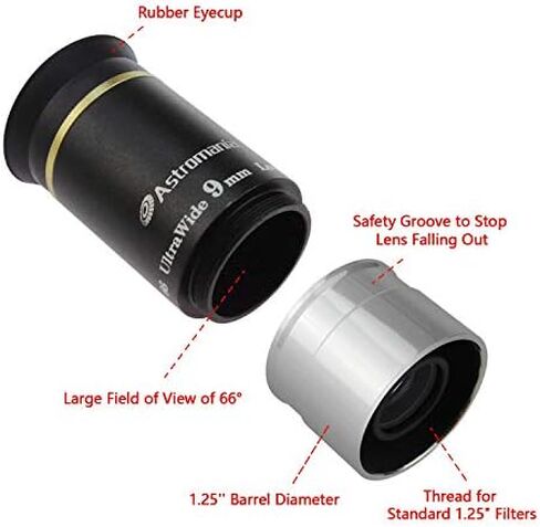 Astromania 1.25" 6mm 66-Degree Ultra Wide Angle Eyepiece for Telescope in Kuwait