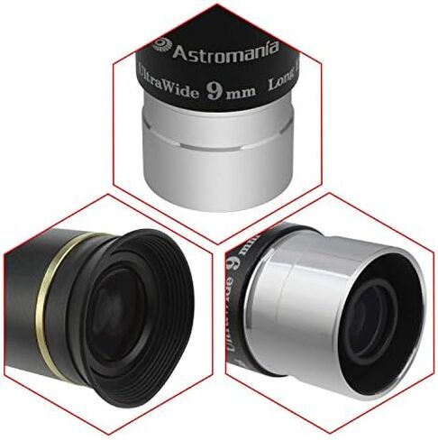 Astromania Telescope Eyepiece 1.25" Gold Line 66° Ultra Wide Angle Lens 6mm | HD FMC Telescope Accessory, Long Eye Relief, Wider UWA Telescope Lense, For Planets Deep Sky Astronomy Objects, Filter Thread in Saudi Arabia
