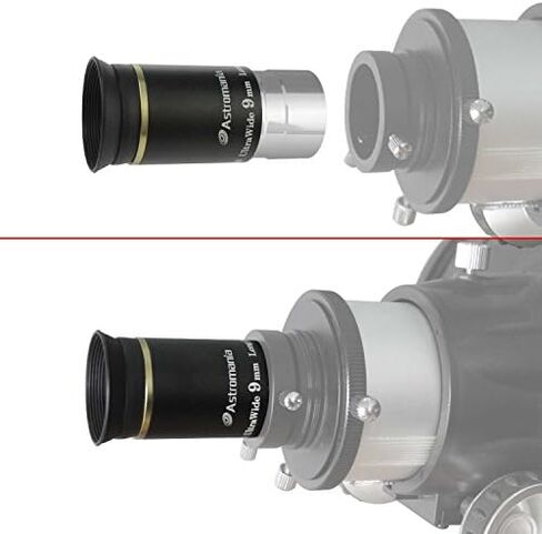 Astromania Telescope Eyepiece 1.25" Gold Line 66° Ultra Wide Angle Lens 6mm | HD FMC Telescope Accessory, Long Eye Relief, Wider UWA Telescope Lense, For Planets Deep Sky Astronomy Objects, Filter Thread in Saudi Arabia