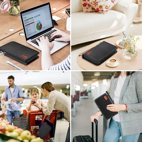 13 Pockets Coupon Receipt Organizer with Card Holder, All in One Expandable Ticket Storage & Card Case with Sticky Labels,Check/Bill/Invoice/Cash Sorter Wallet,for Home, Purse, Car Glovebox in Kuwait