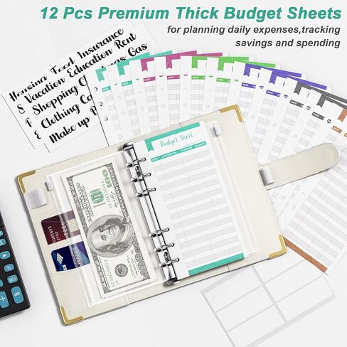 Budget Binder, A6 Binder Money Organizer for Cash, Budget Binder with Zipper Envelopes System, Money Saving Binder Cash Stuffing Envelopes for Budgeting, Cute Budget Wallet for Women Men, Beach in Kuwait