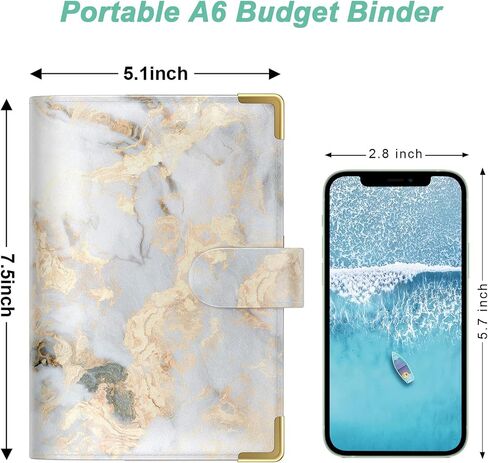Budget Binder, A6 Binder Money Organizer for Cash, Budget Binder with Zipper Envelopes System, Money Saving Binder Cash Stuffing Envelopes for Budgeting, Cute Budget Wallet for Women Men, Beach in Kuwait