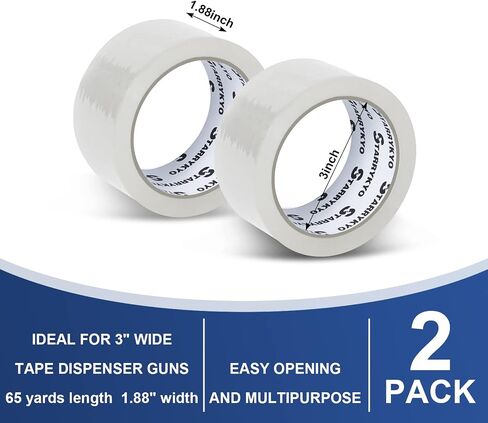 STARRYKYO Strong Adhesive Clean Packing Tape for Shipping Packaging Moving Sealing, Single Roll Heavy Duty Tape for Multipurpose, 1.88 Inches 65 Yards Per Roll (1) in Saudi Arabia