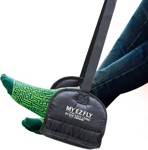 My EZ Fly | Premium Airplane Foot Rest Hammock with Memory Foam and Stable Base | Comfortable Foot Rest for Under Desk at Work Or Travel | Must-Have Travel Accessories | Airplane Footrest in Saudi Arabia
