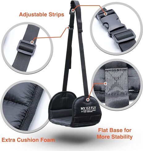My EZ Fly | Premium Airplane Foot Rest Hammock with Memory Foam and Stable Base | Comfortable Foot Rest for Under Desk at Work Or Travel | Must-Have Travel Accessories | Airplane Footrest in Saudi Arabia
