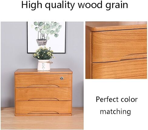 صندوق تخزين سطح المكتب الخشبي YUZDNM مع أدراج قابلة للقفل، لوازم مكتبية A4/منظم ملفات الإيصالات، خزانة ملفات مسطحة (اللون: أبيض، الحجم: طبقتان) in Kuwait