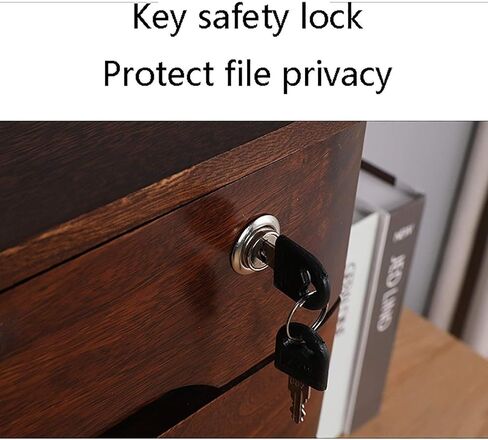 صندوق تخزين سطح المكتب الخشبي YUZDNM مع أدراج قابلة للقفل، لوازم مكتبية A4/منظم ملفات الإيصالات، خزانة ملفات مسطحة (اللون: أبيض، الحجم: طبقتان) in Kuwait