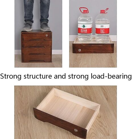 صندوق تخزين سطح المكتب الخشبي YUZDNM مع أدراج قابلة للقفل، لوازم مكتبية A4/منظم ملفات الإيصالات، خزانة ملفات مسطحة (اللون: أبيض، الحجم: طبقتان) in Kuwait