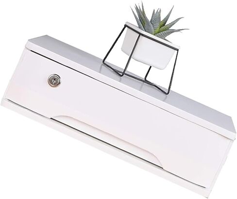 صندوق تخزين سطح المكتب الخشبي YUZDNM مع أدراج قابلة للقفل، لوازم مكتبية A4/منظم ملفات الإيصالات، خزانة ملفات مسطحة (اللون: أبيض، الحجم: طبقتان) in Kuwait