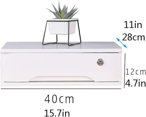 صندوق تخزين سطح المكتب الخشبي YUZDNM مع أدراج قابلة للقفل، لوازم مكتبية A4/منظم ملفات الإيصالات، خزانة ملفات مسطحة (اللون: أبيض، الحجم: طبقتان) in Kuwait