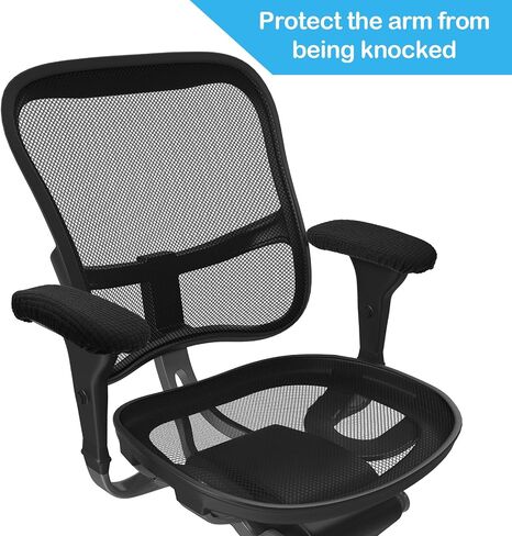 24 Pcs Office Chair Black Arm Pads Covers Overs Removable Armrest Pads Elastic Washable Arm Protector Stretchable Rest Chair Computer Arm Slipcover in Saudi Arabia