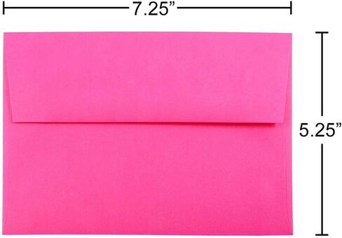 JAM PAPER 4Bar A1 Colored Invitation Envelopes - 3 5/8 x 5 1/8 - Ultra Fuchsia Hot Pink - 50/Pack in Kuwait