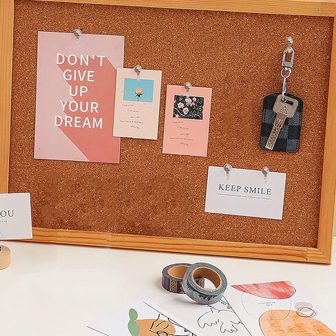 خطافات دبوس الدفع، دبوس رؤوس بلاستيكي، مسامير إبهام مزخرفة مع خطافات للوحة الفلين، خريطة التقويم، صور ملصق حلقة مفاتيح معلقة على الحائط 50 قطعة بيضاء in Kuwait