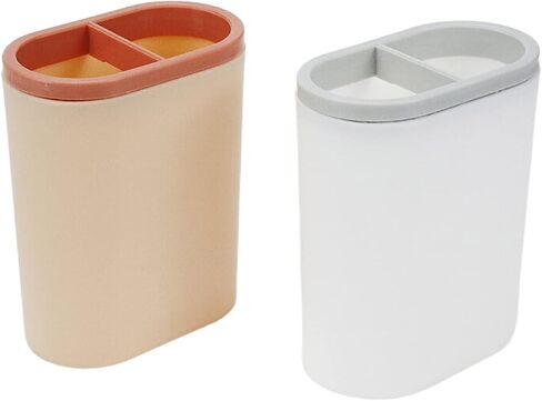 Nicerity Multifunction Pencil Shaped Pen Holders for Desk Supplies Holders Dispensers 2 Pcs White and Pink in Saudi Arabia